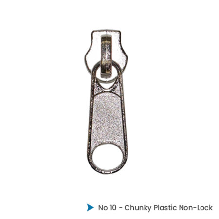 No 10 Plastic Chunky – Open End Zipper (BLACK) with Double Tab Non